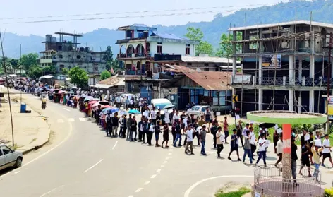 Massive protests organised against kidnappings in TCL by NSCN(K-YA)