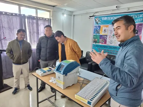 An awareness programme on EVM and VVPAT was held at Government College Bomdila