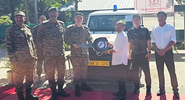 H&FW dept donates ambulance to military hospital