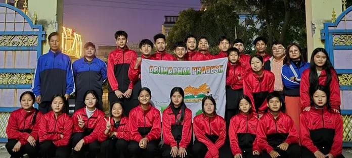 A 24-member kho kho team from Arunachal Pradesh, comprising 12