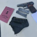 Pistol, bullets seized during panchayat election