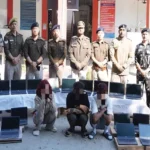 Police recover 20 stolen laptops, four held