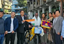 Sandesh Meshram’s ‘janjagaran cycle yatra’ reaches Itanagar