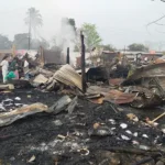 Fire guts shops, houses at Ruksin