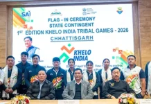 CM flags in Khelo India Tribal Games contingent