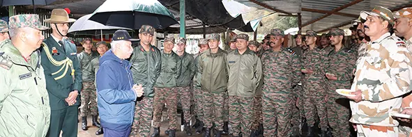 Guv visits border outpost near LAC, boosts morale of armed forces