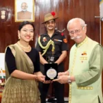 Guv presents ‘Land of the Rising Sun’ medallion to Manami Moyir Gamlin