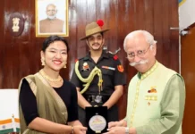 Guv presents ‘Land of the Rising Sun’ medallion to Manami Moyir Gamlin
